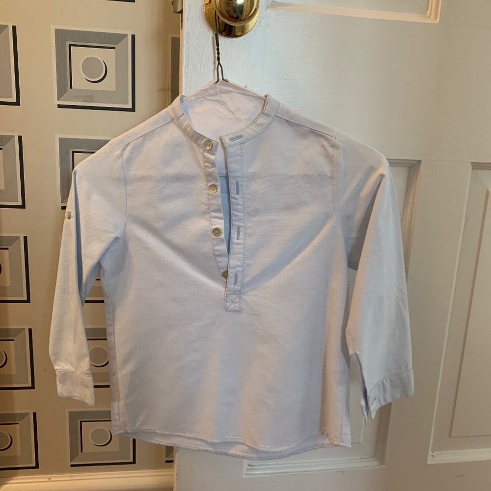 La Coqueta boys shirt size 6 light blue